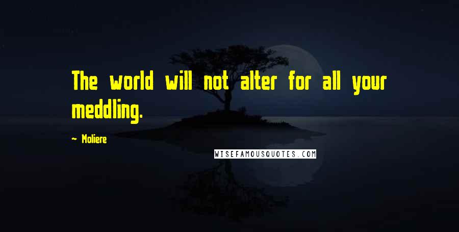 Moliere Quotes: The world will not alter for all your meddling.