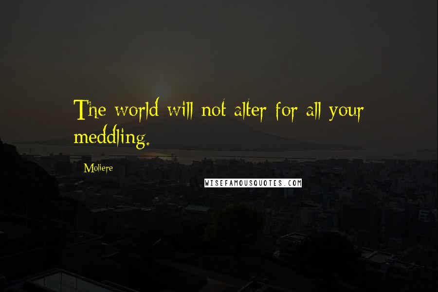 Moliere Quotes: The world will not alter for all your meddling.