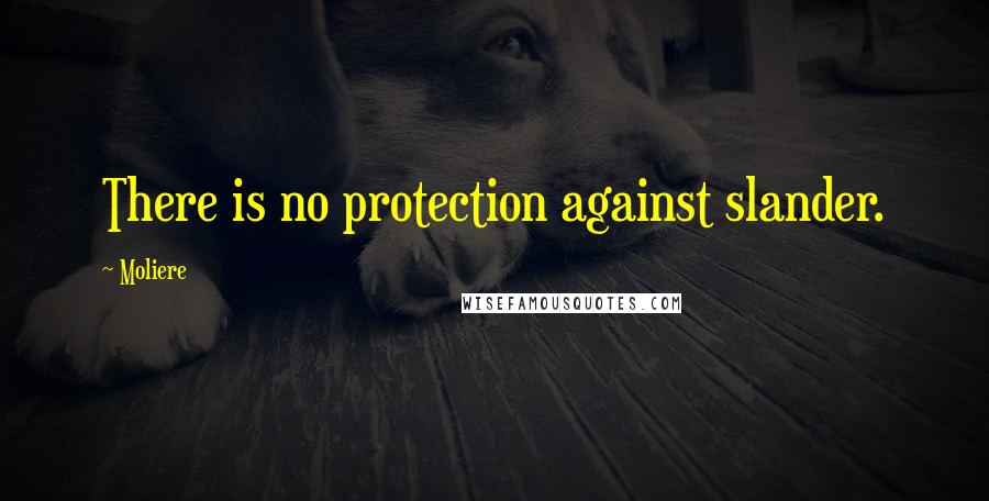 Moliere Quotes: There is no protection against slander.