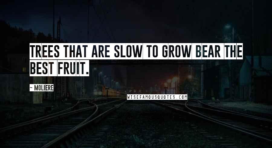 Moliere Quotes: Trees that are slow to grow bear the best fruit.