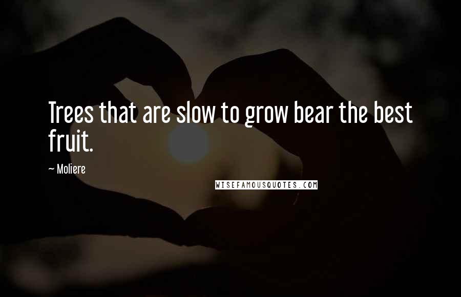 Moliere Quotes: Trees that are slow to grow bear the best fruit.