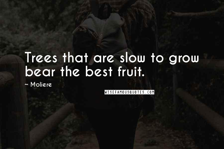 Moliere Quotes: Trees that are slow to grow bear the best fruit.