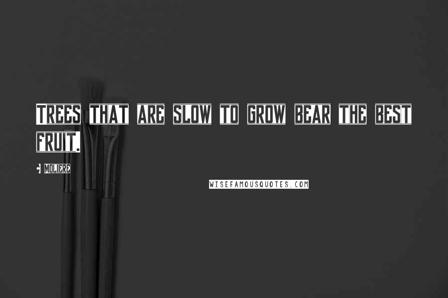 Moliere Quotes: Trees that are slow to grow bear the best fruit.