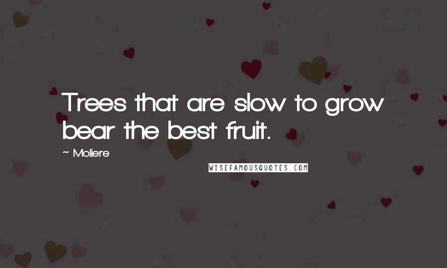 Moliere Quotes: Trees that are slow to grow bear the best fruit.