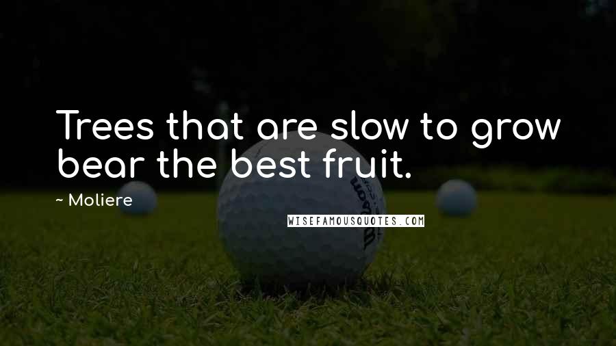 Moliere Quotes: Trees that are slow to grow bear the best fruit.