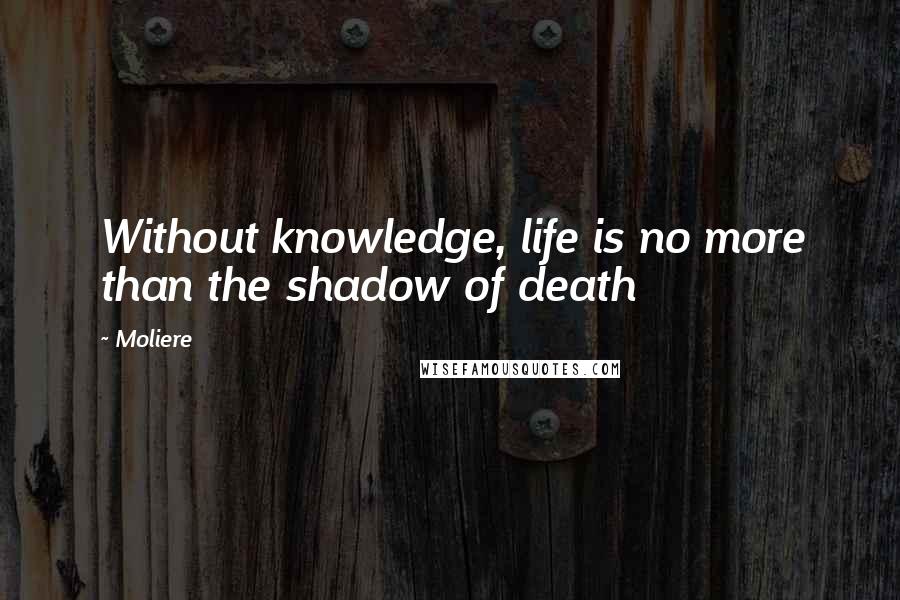 Moliere Quotes: Without knowledge, life is no more than the shadow of death