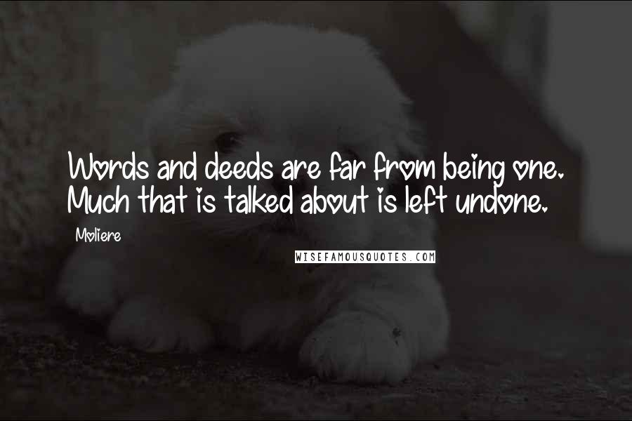 Moliere Quotes: Words and deeds are far from being one. Much that is talked about is left undone.