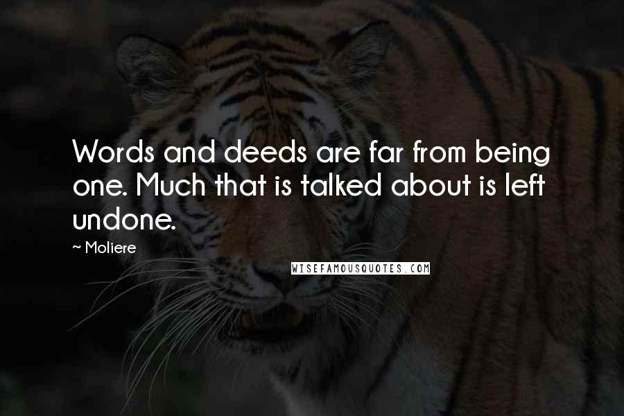 Moliere Quotes: Words and deeds are far from being one. Much that is talked about is left undone.