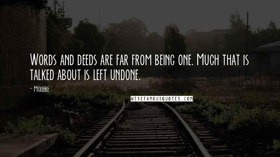 Moliere Quotes: Words and deeds are far from being one. Much that is talked about is left undone.