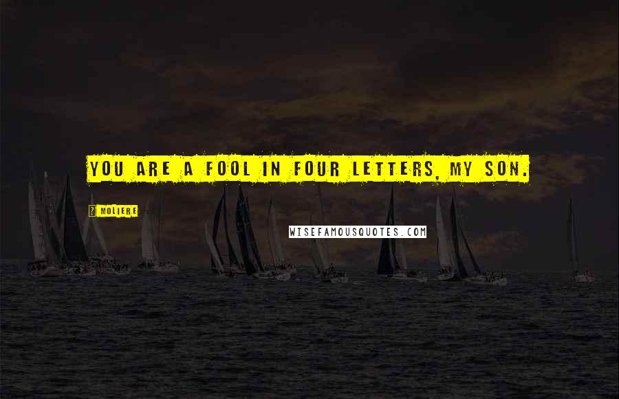 Moliere Quotes: You are a fool in four letters, my son.
