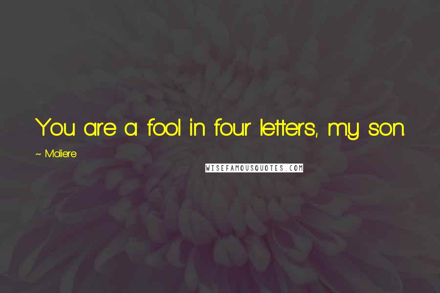 Moliere Quotes: You are a fool in four letters, my son.