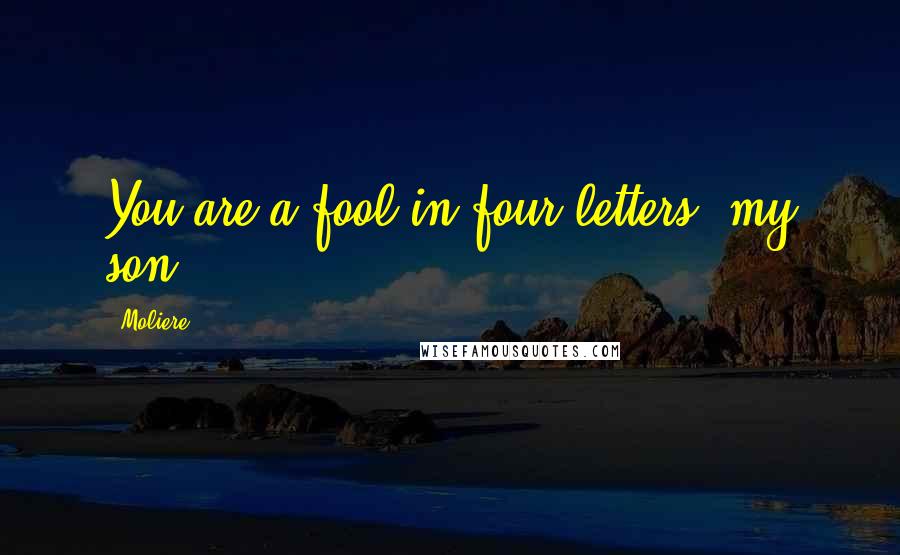 Moliere Quotes: You are a fool in four letters, my son.