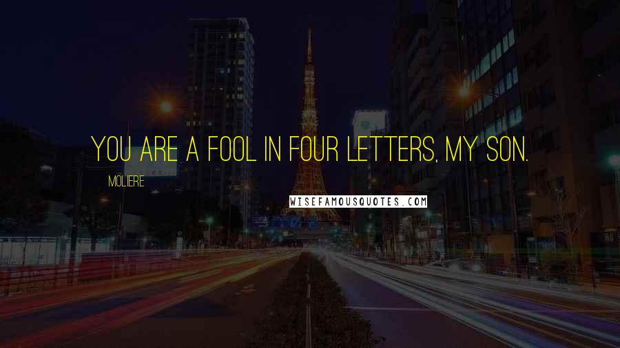 Moliere Quotes: You are a fool in four letters, my son.