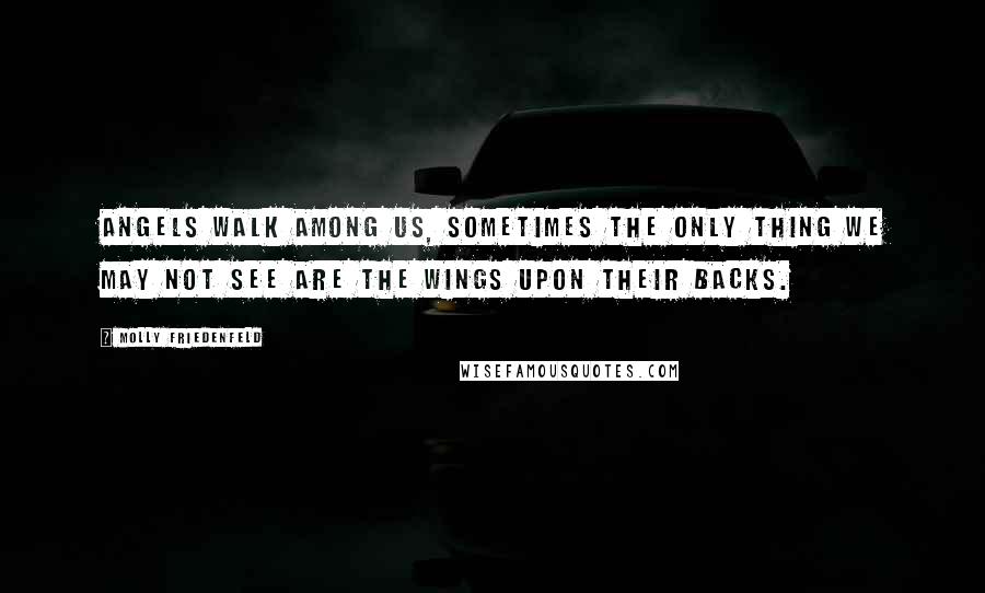 Molly Friedenfeld Quotes: Angels walk among us, Sometimes the only thing we may not see are the wings upon their backs.