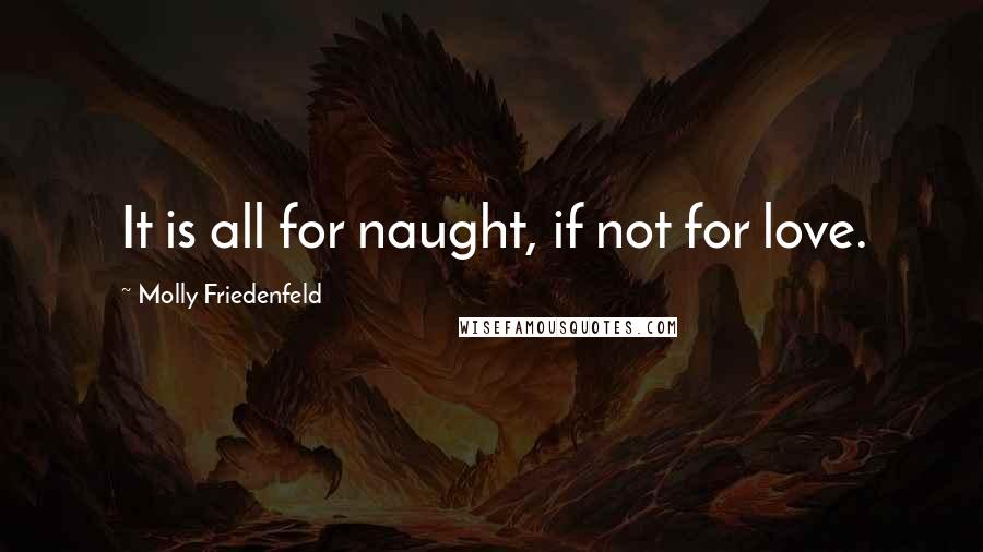 Molly Friedenfeld Quotes: It is all for naught, if not for love.
