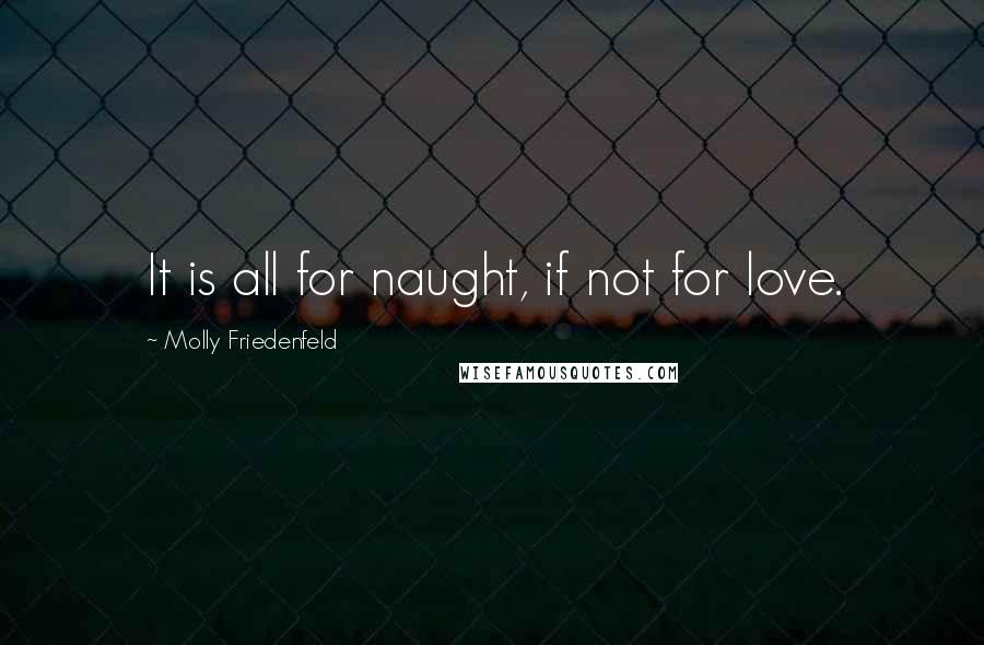 Molly Friedenfeld Quotes: It is all for naught, if not for love.