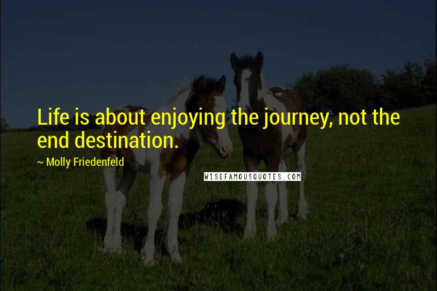 Molly Friedenfeld Quotes: Life is about enjoying the journey, not the end destination.