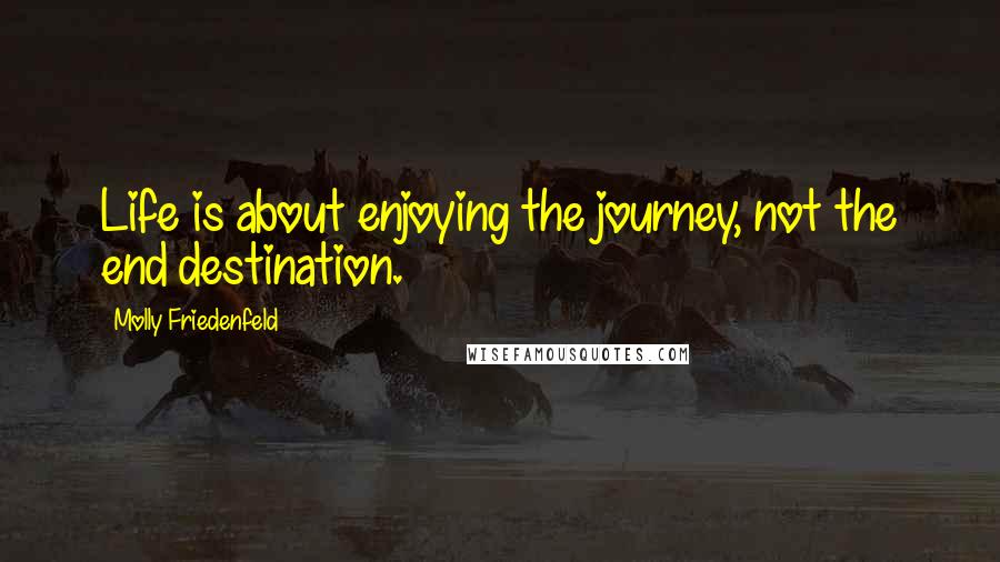 Molly Friedenfeld Quotes: Life is about enjoying the journey, not the end destination.