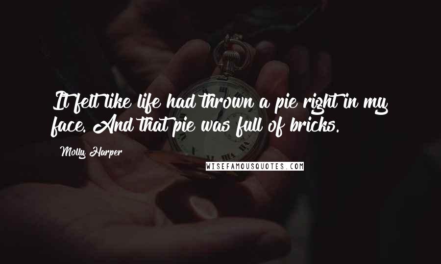 Molly Harper Quotes: It felt like life had thrown a pie right in my face. And that pie was full of bricks.