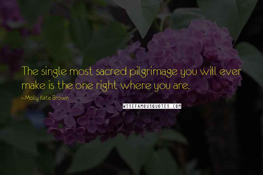 Molly Kate Brown Quotes: The single most sacred pilgrimage you will ever make is the one right where you are.