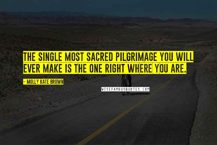 Molly Kate Brown Quotes: The single most sacred pilgrimage you will ever make is the one right where you are.