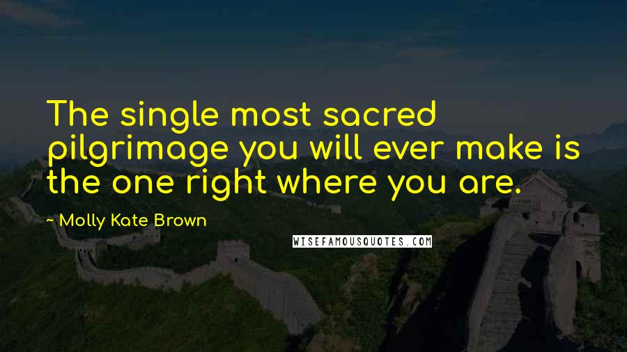 Molly Kate Brown Quotes: The single most sacred pilgrimage you will ever make is the one right where you are.