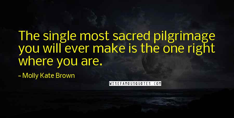 Molly Kate Brown Quotes: The single most sacred pilgrimage you will ever make is the one right where you are.