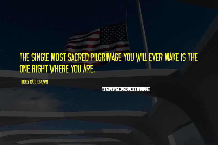 Molly Kate Brown Quotes: The single most sacred pilgrimage you will ever make is the one right where you are.