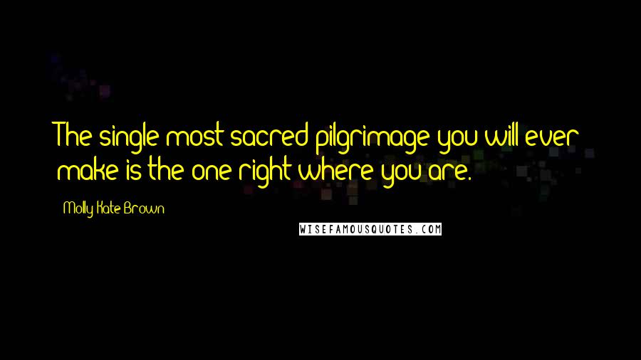 Molly Kate Brown Quotes: The single most sacred pilgrimage you will ever make is the one right where you are.