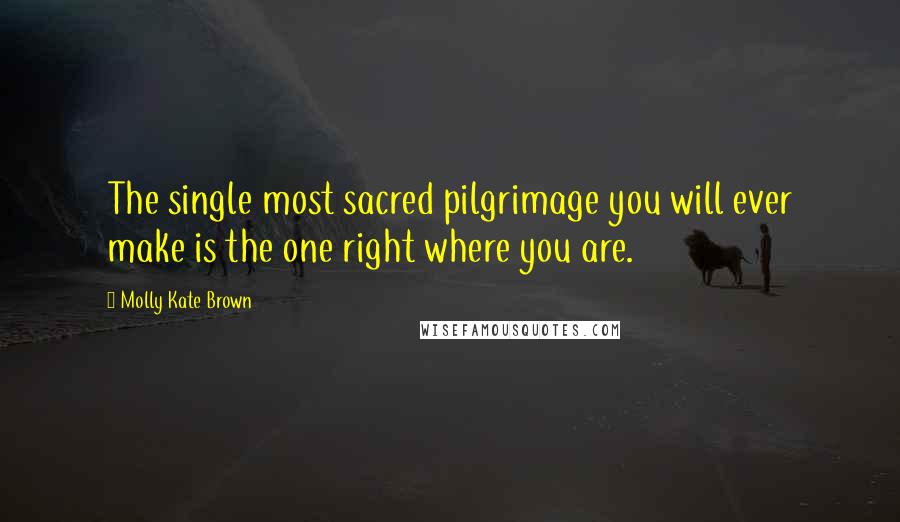 Molly Kate Brown Quotes: The single most sacred pilgrimage you will ever make is the one right where you are.