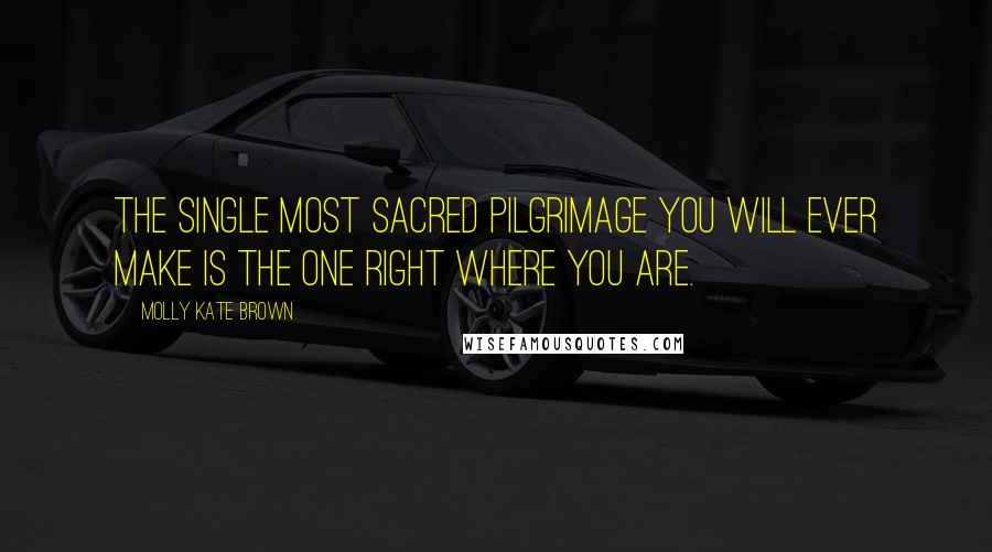 Molly Kate Brown Quotes: The single most sacred pilgrimage you will ever make is the one right where you are.