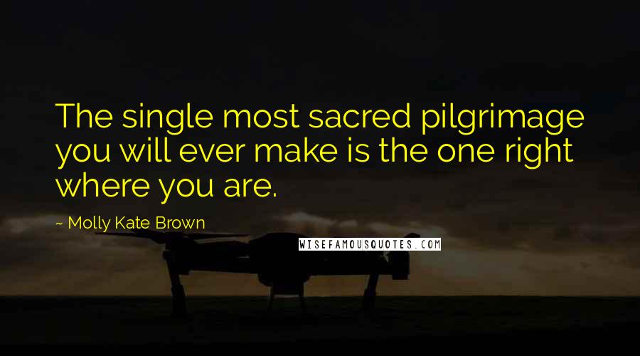 Molly Kate Brown Quotes: The single most sacred pilgrimage you will ever make is the one right where you are.