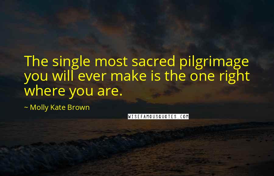 Molly Kate Brown Quotes: The single most sacred pilgrimage you will ever make is the one right where you are.