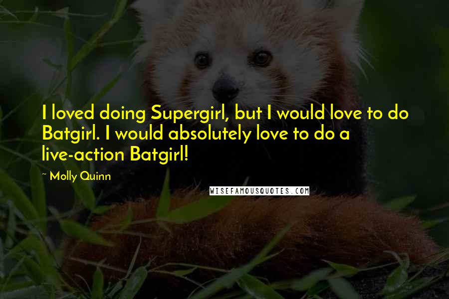 Molly Quinn Quotes: I loved doing Supergirl, but I would love to do Batgirl. I would absolutely love to do a live-action Batgirl!