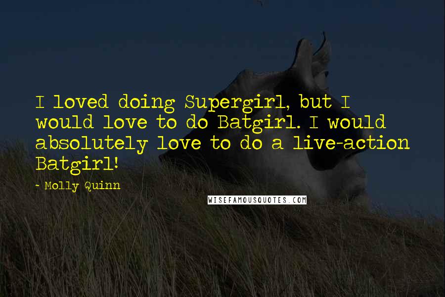 Molly Quinn Quotes: I loved doing Supergirl, but I would love to do Batgirl. I would absolutely love to do a live-action Batgirl!