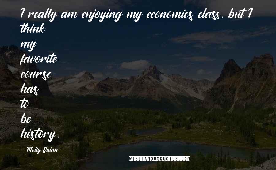 Molly Quinn Quotes: I really am enjoying my economics class, but I think my favorite course has to be history.