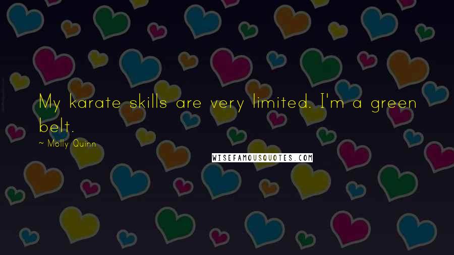 Molly Quinn Quotes: My karate skills are very limited. I'm a green belt.