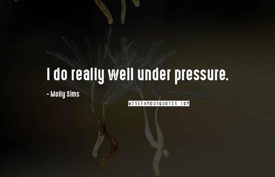 Molly Sims Quotes: I do really well under pressure.