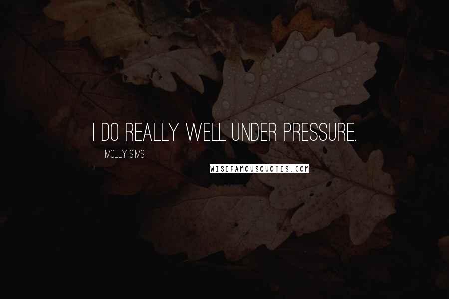 Molly Sims Quotes: I do really well under pressure.