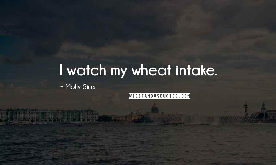 Molly Sims Quotes: I watch my wheat intake.