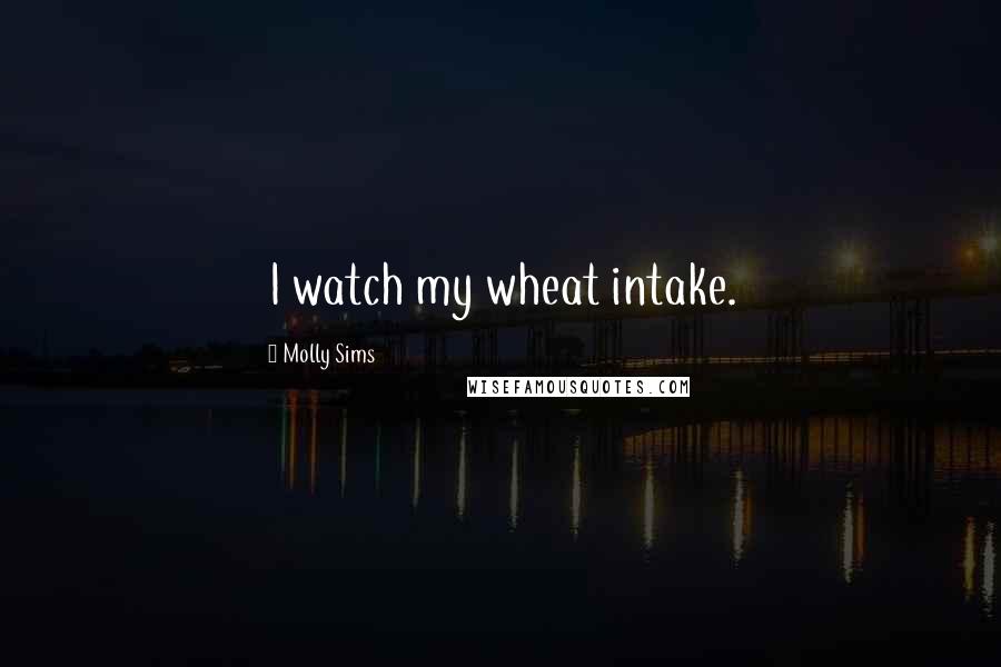 Molly Sims Quotes: I watch my wheat intake.