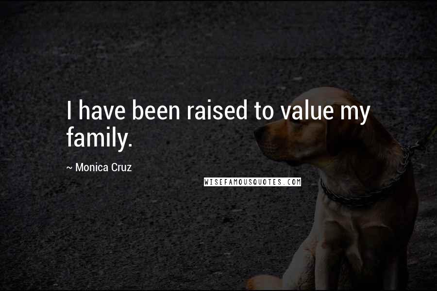 Monica Cruz Quotes: I have been raised to value my family.