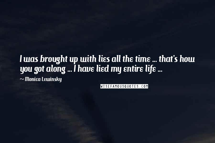 Monica Lewinsky Quotes: I was brought up with lies all the time ... that's how you got along ... I have lied my entire life ...