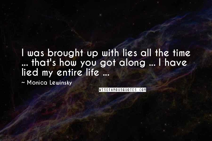Monica Lewinsky Quotes: I was brought up with lies all the time ... that's how you got along ... I have lied my entire life ...