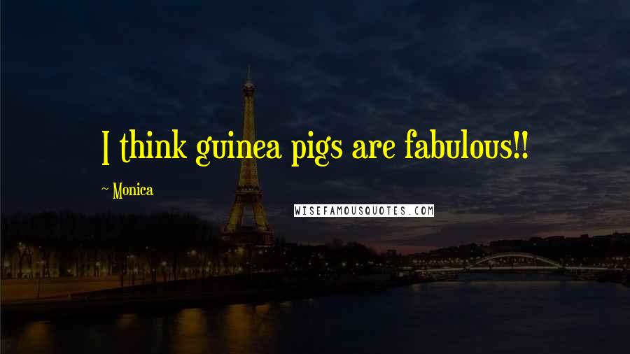 Monica Quotes: I think guinea pigs are fabulous!!
