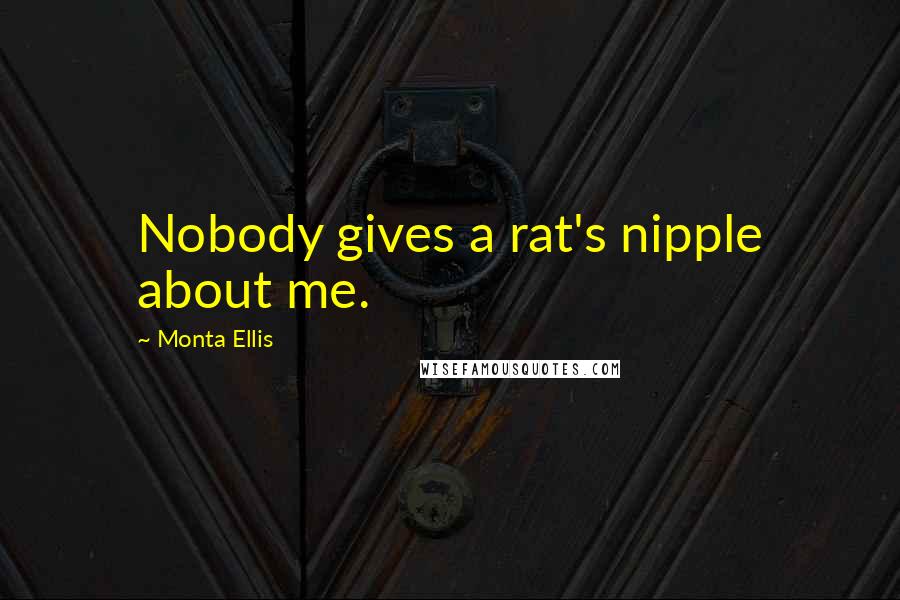 Monta Ellis Quotes: Nobody gives a rat's nipple about me.