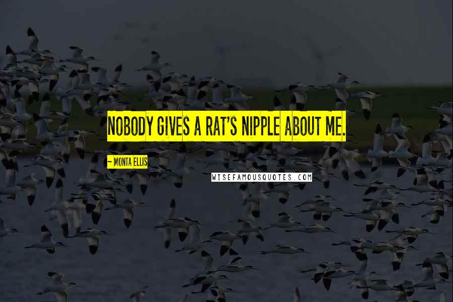 Monta Ellis Quotes: Nobody gives a rat's nipple about me.