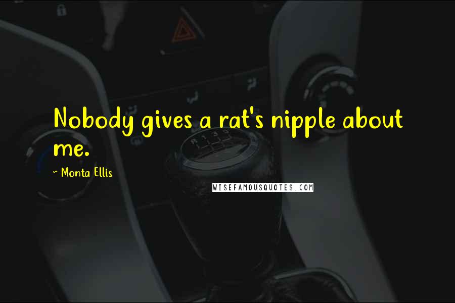 Monta Ellis Quotes: Nobody gives a rat's nipple about me.