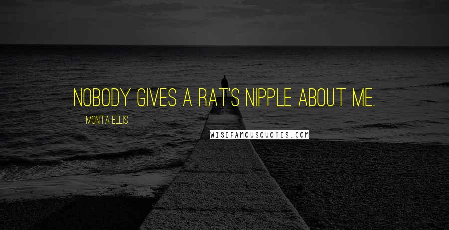 Monta Ellis Quotes: Nobody gives a rat's nipple about me.