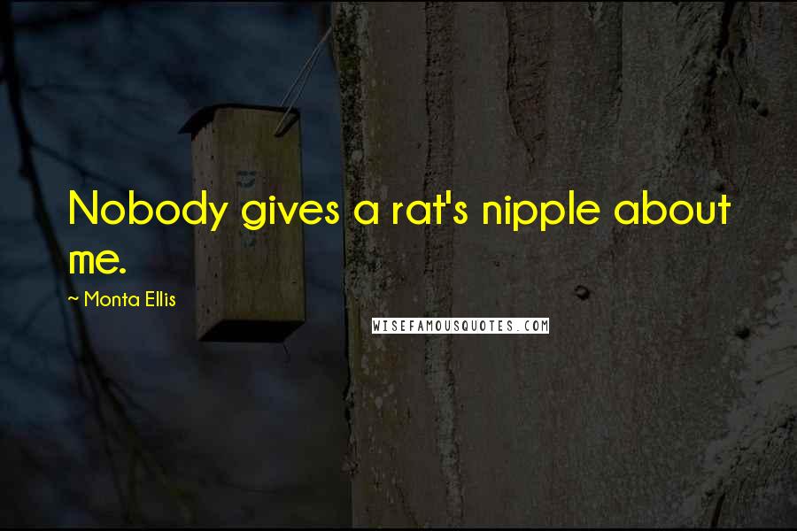 Monta Ellis Quotes: Nobody gives a rat's nipple about me.